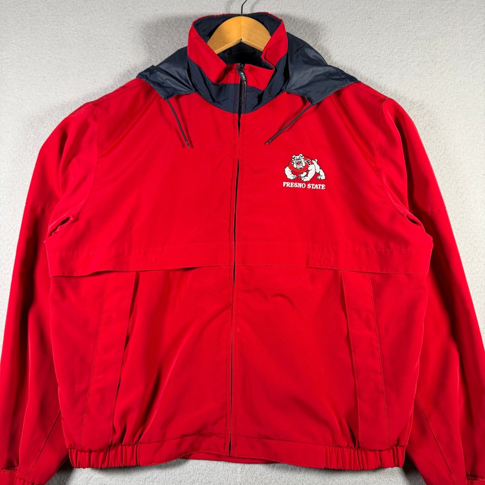 Fresno State Bulldogs Red Windbreaker Jacket J-764 Mens Medium Port Authority